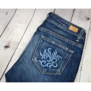 PAIGE DENIM Women's Robertson Mid Rise Flare Jeans SIZE 28 Dark Wash